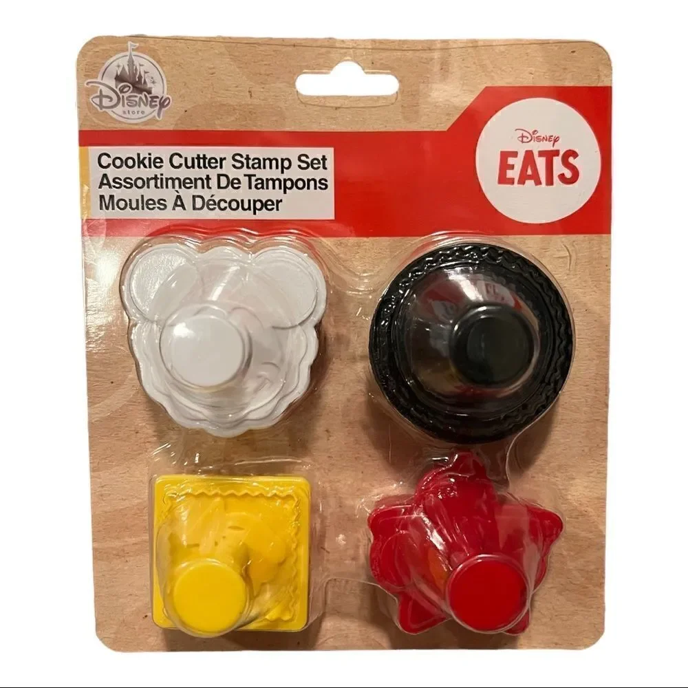 Disney Eats Set of Four Cookie Cutter Stamp Set Mickey Mouse New